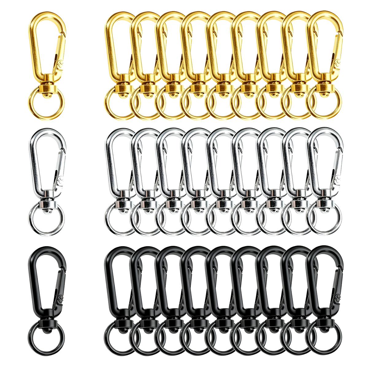 Art Craft Gifts - 9/18/36 Stück Offene Drehverschlüsse Schlüsselanhänger-Clips Schlüsselanhänger-Verschlüsse