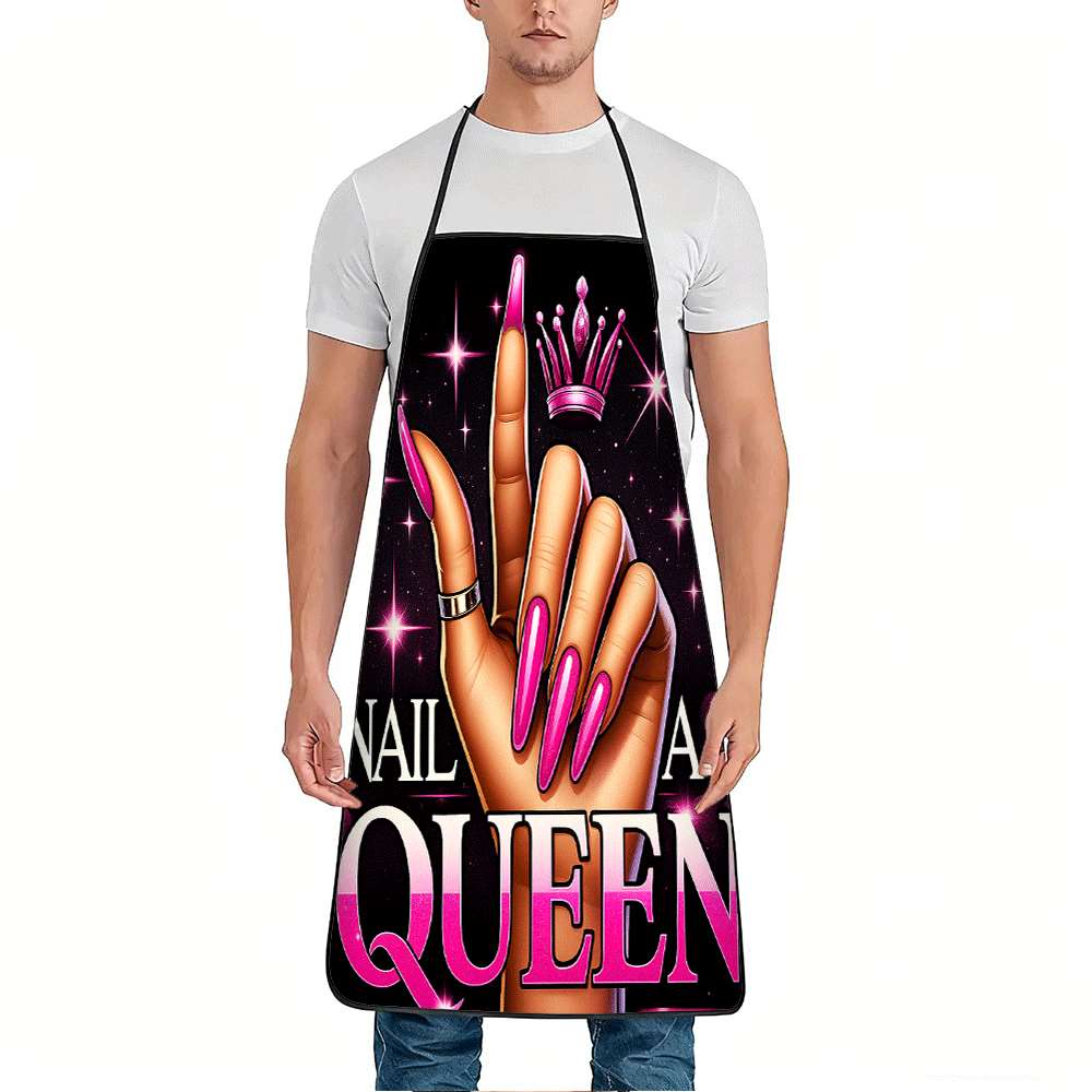 Queen Art Craft - 1 trendige Schürze im Nail-Art-Stil, mit
