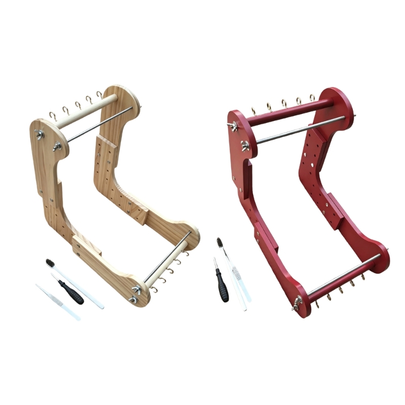 Loom Weaving Frame - Tisch-Perlenwebstuhl, verstellbarer Holzrahmen für Schmuck-Bastelprojekte, Armbandweben