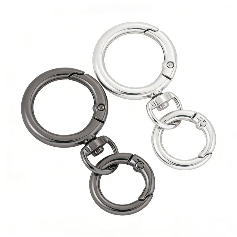 Art Craft Gifts - 2 Sets runde Federschnappkarabiner, O-Ringe, drehbare