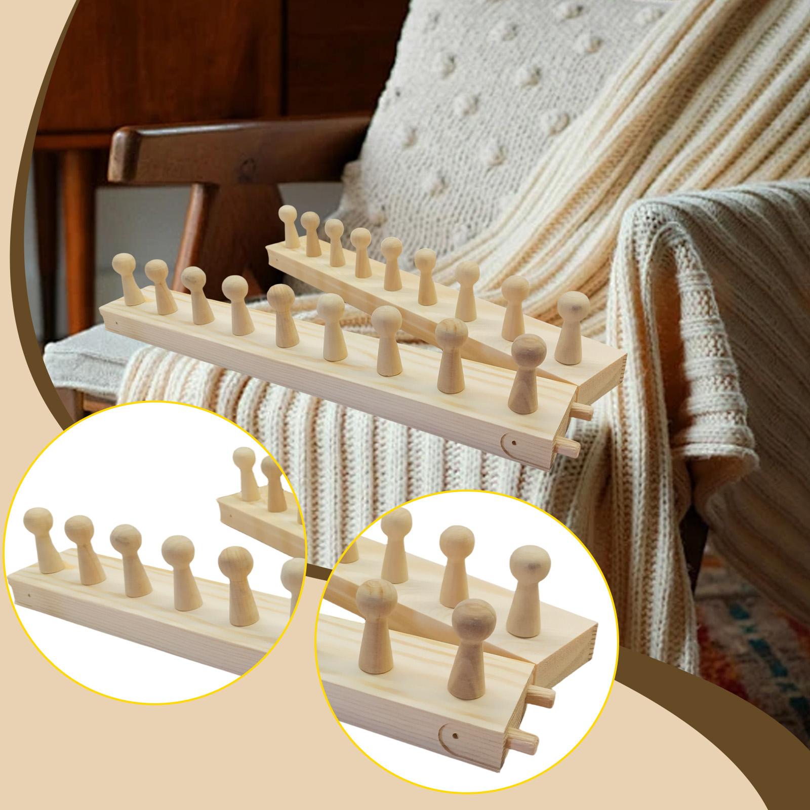Loom Weaving Frame - Mini-Webstuhl mit verstellbarem Holzklammerrahmen für klobige