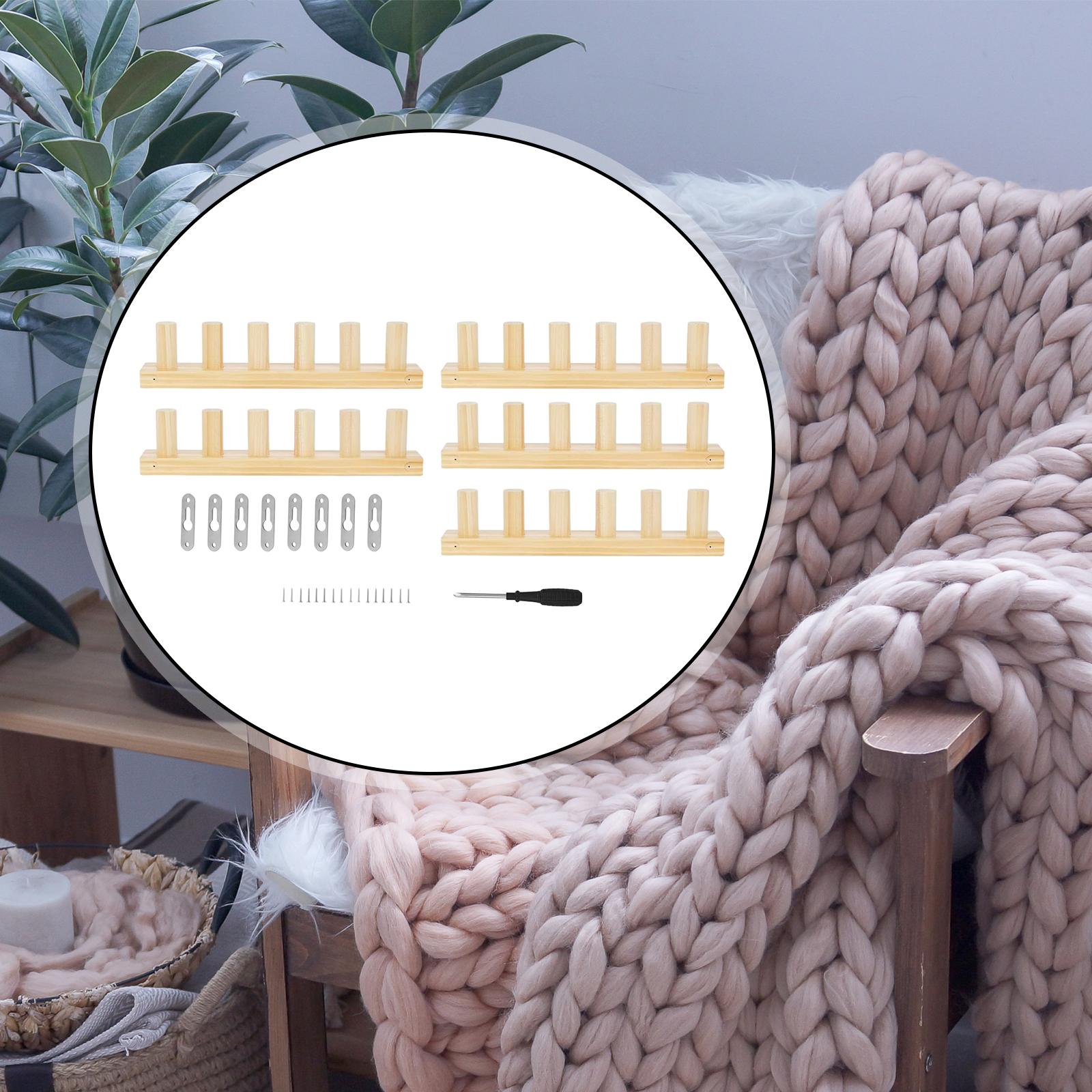 Loom Weaving Frame - Grobstrick-Decken-Webrahmen-Set: Tragbarer Holzwebrahmen für DIY-Strickprojekte und