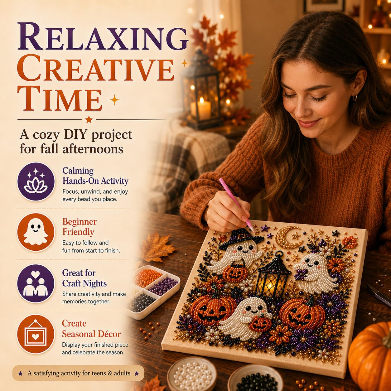 Halloween Geister-Perlen-Kunst – Art Craft For Adults Bewertung und Preis