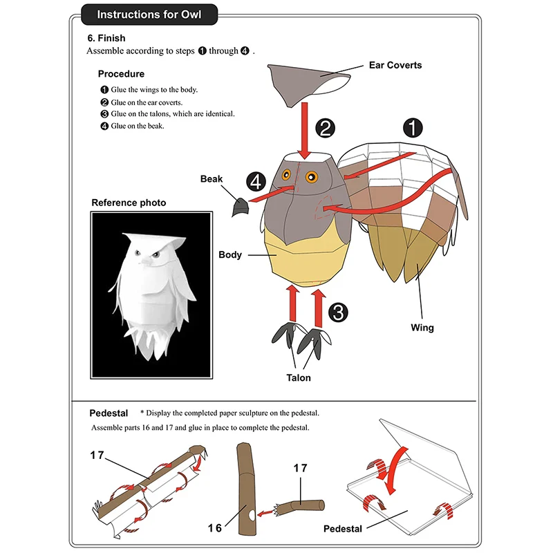 Blakiston's Fish Owls Origami  – Art Craft Cardboard Bewertung und Preis