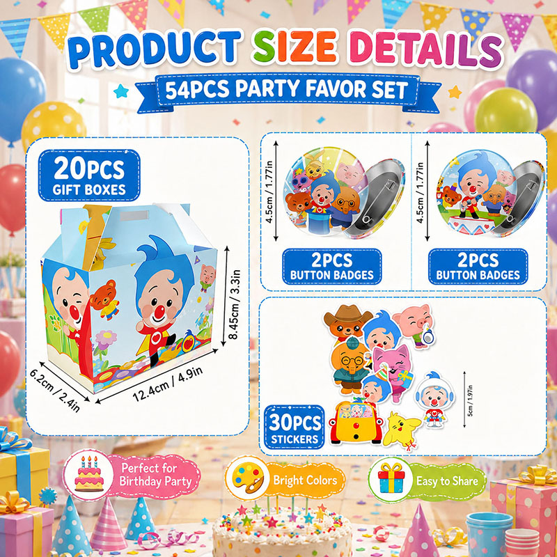Clown-Cartoon-Muster Papierbox – Art Craft Birthday Party Bewertung und Preis