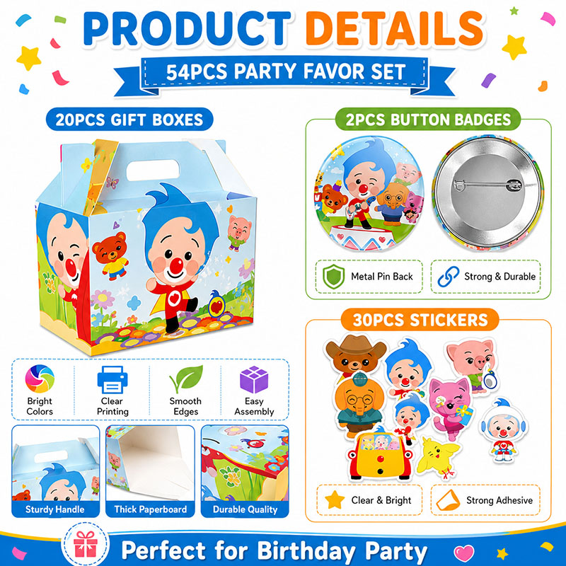 Clown-Cartoon-Muster Papierbox – Art Craft Birthday Party Bewertung und Preis